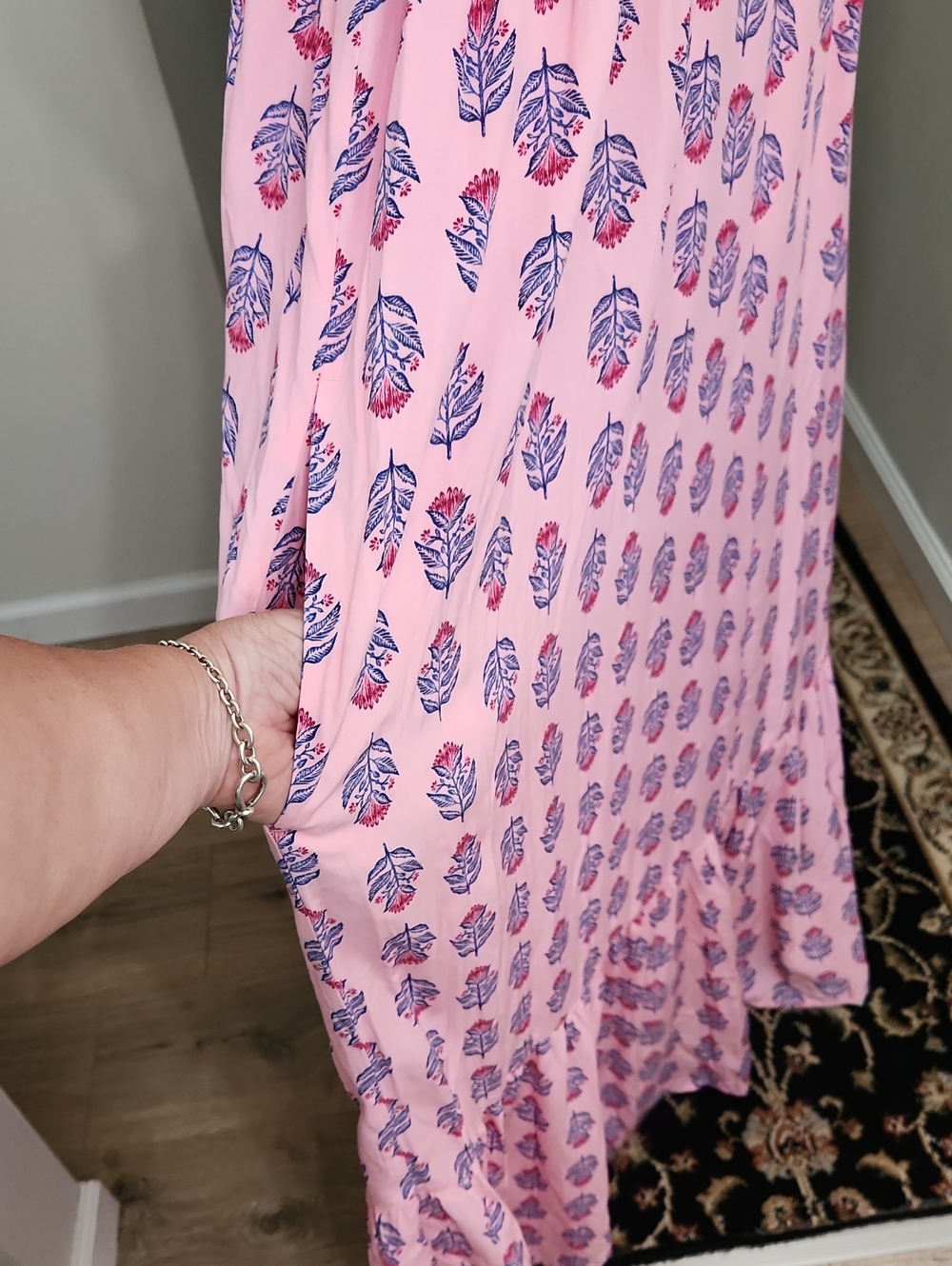 Old Navy Pink Posies Tie Back Cutout Ruffle Maxi Dress Plus Size 3X NWT - Picture 16 of 16